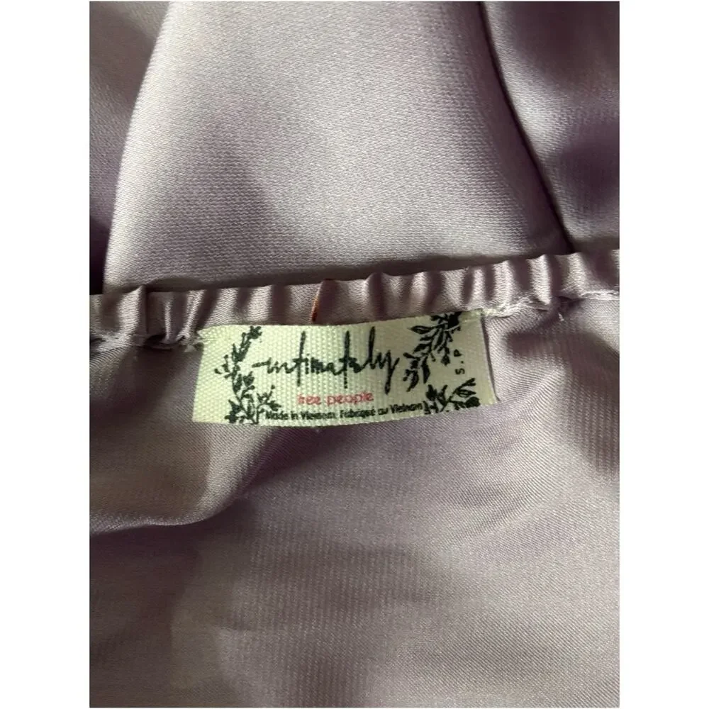 Free People On My Own Floral Satin nightgown purple size Small S
